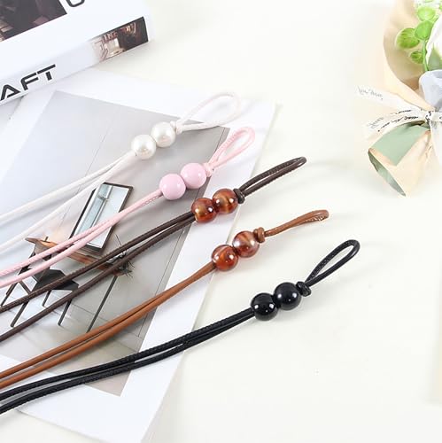 Womens Faux PU Leather Bead Rope Skinny Tie Belts for Skirt Dresses Jeans Pants Thin Dress Waist Belt - color: Coffee