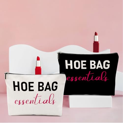2 PCS Funny Gifts for Women Makeup Bag, Birthday Fun Hostess Gift for Women Girls Friends Cosmetic Bags Gag Gifts Girls Weekend Overnight Makeup Funny Travel Pouch, Black White - color: Multicolor 0080