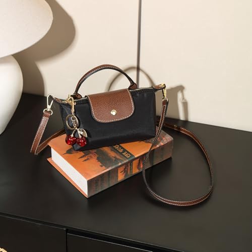 Dreubea Womens Chic Mini Bag Convertible Crossbody & Top-Handle Handbag for Everyday Elegance - color: Black