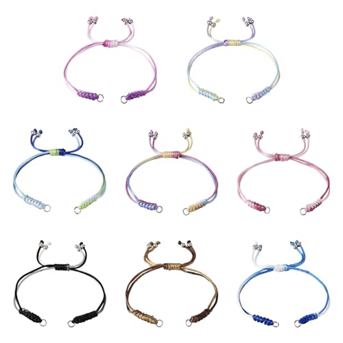 Adjustable Slider Bracelets Colorful Half Finished Bracelets Adjustable Beaded Bracelets DIY Friendship Bracelets for Women Jewelry Making Gifts Supplies - color: Colorful-Gradient
