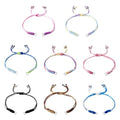 Adjustable Slider Bracelets Colorful Half Finished Bracelets Adjustable Beaded Bracelets DIY Friendship Bracelets for Women Jewelry Making Gifts Supplies - color: Colorful-Gradient