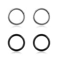 4Pcs 16G 18G 20G Surgical-Steel-Piercing-Ring-Nose-Rings-Hinged-Hoop-Earrings,6mm 8mm 10mm 12mm Seamless Stainless Steel Clicker Eyebrow Septum Piercing Hoop,Sliver Black Gold Rose Gold Rainbow Body Jewelry Set - color: 16G 8mm Silver & Black