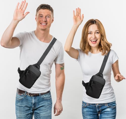 higouta Mini Sling Bag for Men Women, Small Crossbody Casual Utility Chest Phone Bag for Travel Workout - color: Black