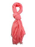 Humble Hilo Womens Woven Bohemian Style Gauze Scarf,Shawl, Head Wrap Fringed Edge Lightweight, Long Folds Small - color: Peach