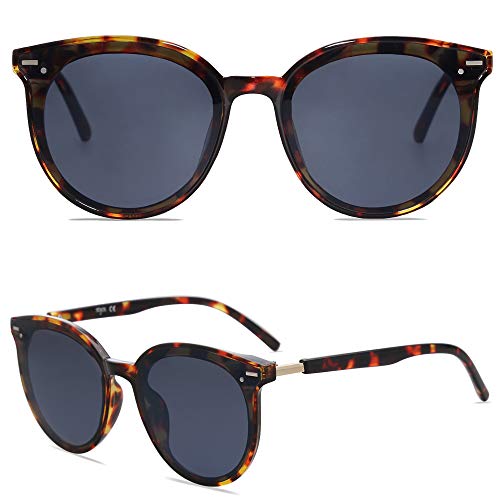 SOJOS Sunglasses Womens Trendy 2025 Classic Round Retro Vintage Shades Large Frame Sunnies SJ2067 - color: Leopard
