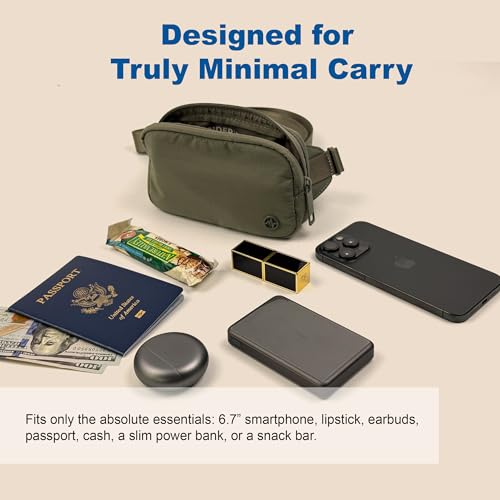 Pander Mini Belt Bag – Ultra Compact, Fits 6.7” Phone, Lipstick, Earbuds, Essentials, Small Crossbody Waist Purse, Black Onyx - color: Black Onyx