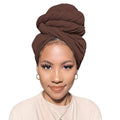 Head Wraps for Black Women African Head Wrap Lightweight for Women Long Plain Turban Hair Scarf Scarves - color: 1 Pc-dark Coffee