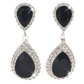 Bridal Statement Earrings for Women, Long Tassel Earrings Sparkling Rhinestones Crystals Earring Exaggerated Wedding Bridal Earrings Elegant Jewelry for Wedding Engagement Party - color: Black