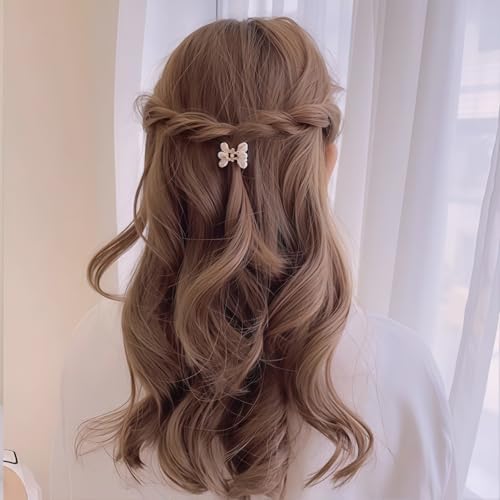 Mini Pearl Daisy Claw Clips for Women Girls (7Pcs) | Non-Slip, Small Hair Jaw Clips, Floral Bangs Hair Clips, For Thin & Thick Hair, Daily Wedding Party Hair Accessories