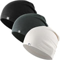WTACTFUL 3 Pieces Cooling Skull Caps for Men & Women - Soft & Breathable Cycling Cap for Summer - color: # Black+gray+white