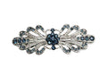 Faship Navy Blue Small Mini Floral Hair Barrette Clip - color: Navy blue