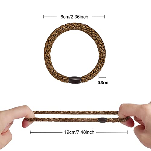 Hair Ties for Women Girls, Funtopia 30 Pcs Elastics Hair Bands Ponytail Holders for Thick Hair, No Damage No Crease Hair Elastics (Black/Brown/White/Beige/Coffee) - color: 1.Neutral