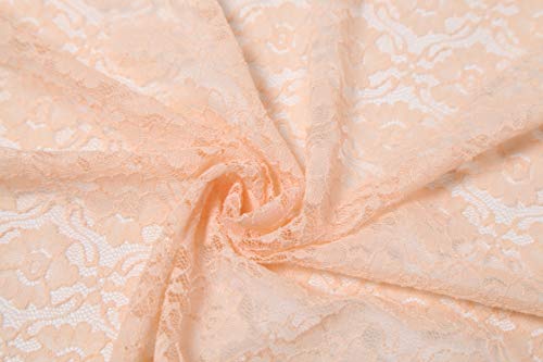 Cindy & Wendy Floral Embroidered Lace Triangle Scarf for Women - color: Peach Pink-8xh