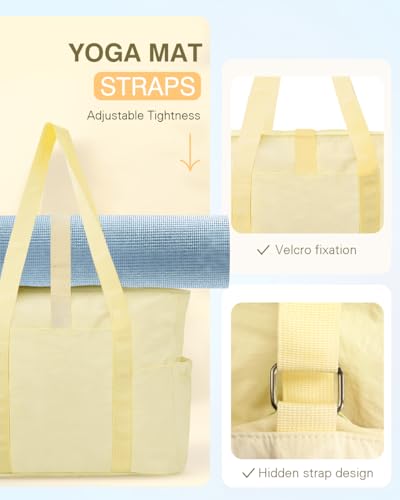Tote Bag for Women, 26L Capacity Travel Purses Work Bag, Small Zipper Tote Bag for Travel Nurse Gym Teacher - color: Beige
