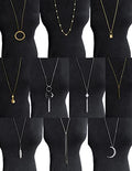 10Pcs Long Pendant Necklace Simple Moon Bar Three Triangle Tassel Lock Sweater Y Shape Punk Chain Choker Necklace for Women Men Gold Silver Plated - style: E:10Pcs (Lock)