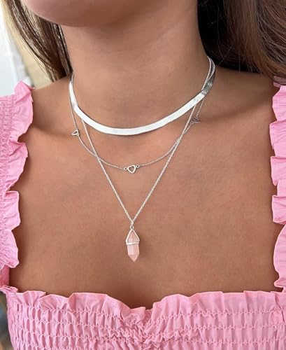 NECOCY 14K Gold Plated Necklaces for Women, Dainty Gold Herringbone Choker Necklace Thin Layered Snake Chain Jewelry for Gifts - color: SL-5MM 14" Herringbone Necklace
