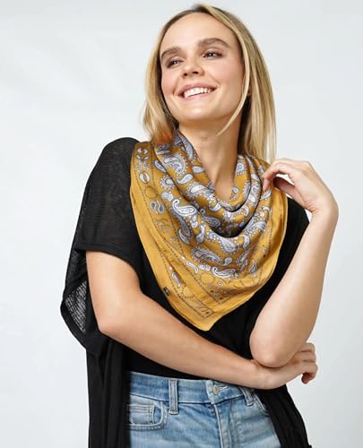 AWAYTR 27.5” Silk Satin Square Head Scarf - 4PCS Satin Head Scarves for Women Hair Kerchief Bandanas Sleeping Head Wraps - color: Paisley(pink/Green/Blue/Gold)