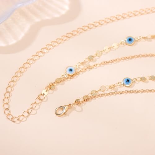 Body Chain Gold Waist Chains for Women Belly Layered Beach Waist Chains Adjustable Sexy Bikini Boho Chain - style: eye