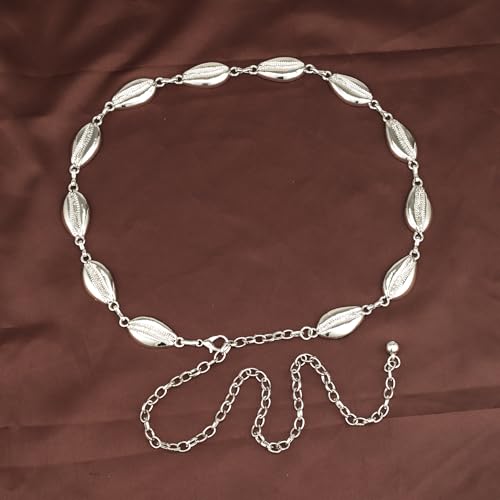Luvatar Fashion Metal Waist Chain Belt Blouse Dress Sweater Chain Belt… - color: Silver-e8