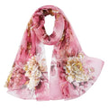 E-Clover Unique Fashion Women's Scarf Chiffon Sheer Scarves for Women Lightweight - color: Pink-0401