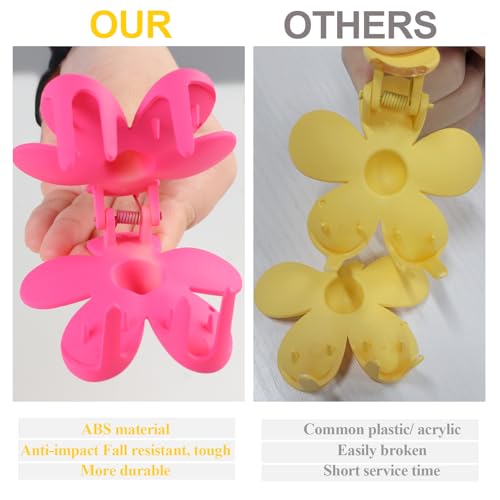 vivinin Flower Claw Clip 10 PCS Claw Clips, Hair Clips for Women Non Slip for Thick Hair Women Girls Gifts, 10 Colors - color: 10 Color