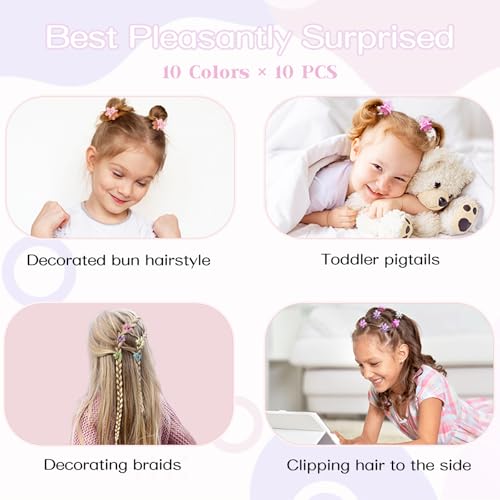Mini Flower Hair Clips 100Pcs, Small Hair Clips Mini Claw Clips Cute Jaw Clips Hair Pins Hair Barrettes Hair Accessories for Women Girls Kids Teens - color: Pink