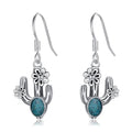 Western Earrings for Women 925 Sterling Silver Turquoise Western Country Dangle Drop Earrings Country Jewelry Gifts for Cowgirl Cowboy - style: Cactus-A