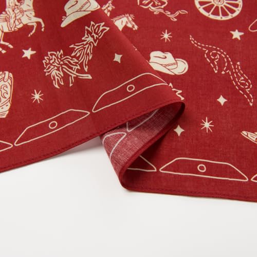 22"x22" Multi-Purpose 100% Cotton Bandana Face Mask(3-Pack) - color: Cowboy Assorted