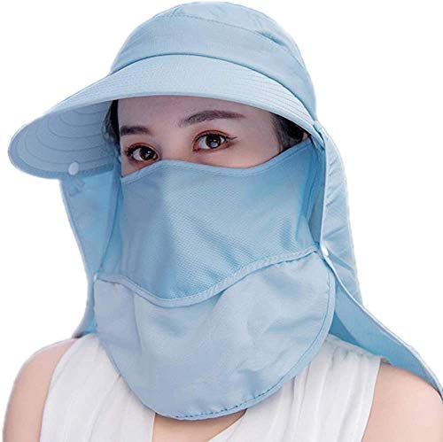 Wide Brim Sun Hat – Multifunctional UPF 50 Protection Bucket Fishing Hat Cap - color: Aqua