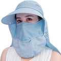 Wide Brim Sun Hat – Multifunctional UPF 50 Protection Bucket Fishing Hat Cap - color: Aqua