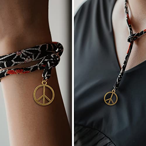 BronaGrand Sign Pendant Charms Alloy Peace Symbol Charms Peace Sign Beads Pendants Jewelry Charms Craft Supplies for DIY Necklace Bracelet Jewelry Making Accessory - color: Bronze