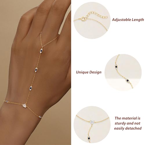 Hand Chain Gold Bracelets for Women Trendy Finger Ring Slave Bracelet Dainty Chain Hand Jewelry Trendy Gifts - color: B13:hand chain