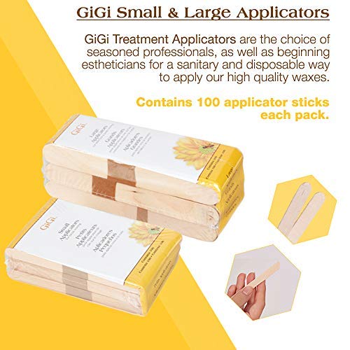 GiGi Wax Sticks for Hair Removal – Large & Small Wax Applicator Sticks, Wooden Waxing Stick for Face, Eyebrow, & Body Waxing, 100 ct, Pack of 2 - color: Standard, size: 1 Count (Pack of 200)