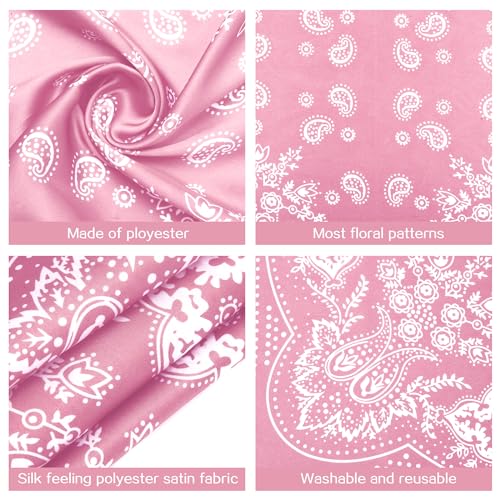 DOOBO Satin Head Scarf - 27.5 Inches Silk Bandana Hair Wrap Square Scarf for Women & Girls - color: Pink