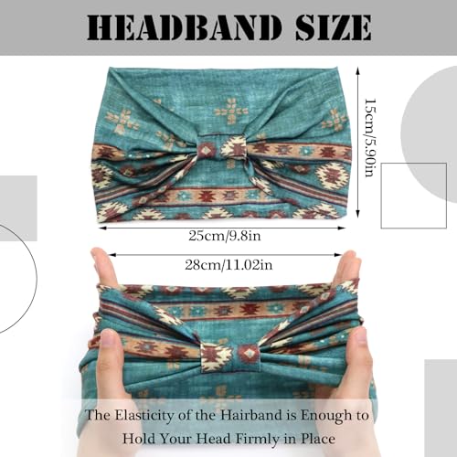 Boho Thick Hairbands for Women Stretchy Non-Slip Hair Bands African Knotted Twist Headwrap Workout Yoga Sports Stylish Turban Headband Hair Accessories (Pack of 3) - color: Headbands 2