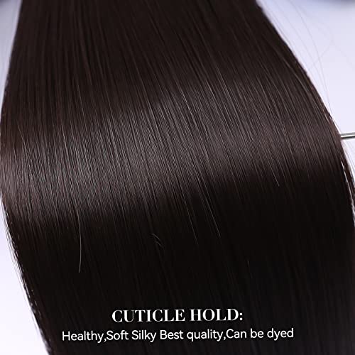 Light Dark Brown Hair Extensions Straight Clip in Hair Extensions Clip ins - Soft and Thick (20 Inches, 4Pcs, #6) - color: 6#