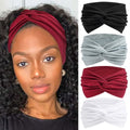 Wide Headbands for Women Boho Head Bands Knotted Criss Cross Turban Headband Cute Hair Wraps Elastic Bandana Hairbands Workout Wrap Hair Band Fashion Head Scarf Accessories Soft 4 Pack - color: Style 114