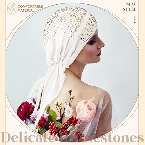Geyoga 6 Pack Rhinestone Head Scarf for Women, Sequin Pre Tied Head Wraps, Stretchy Turban Cap for Hair Loss & Daily Wear(Novelty Style) - style: Novelty Style