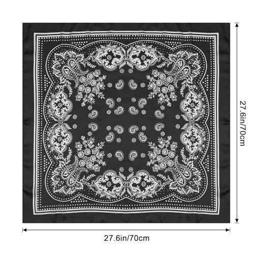 Dimeho 10Pcs 27.5 Inches Satin Head Scarf Square Silk Bandana Fashion Silk Hair Wrap Neck Scarf Boho Headwear for Women Girls