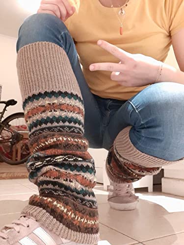 Leg Warmers for Women Long Wool Boot Warmer Thick Warm Leg Warmers for Winter - color: 4pairs