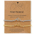 Matching Bracelets for Couple,Gold Silver Beaded Heart Couples Bracelets,Raomantic Relationship Promise Jewelry Gifts for Her - color: Wave