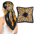 Pistha Head Scarf Bandana for Women, Satin Scarf for Hair, Large Square Silk Bandana Headscarf for Women and Men 35 Inch - style: Classic-black