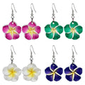 4 Pairs Tropical Bohemian Dangle Earrings For Women Hawaii Plant Daisy Flower Drop Earrings Set - color: style-1