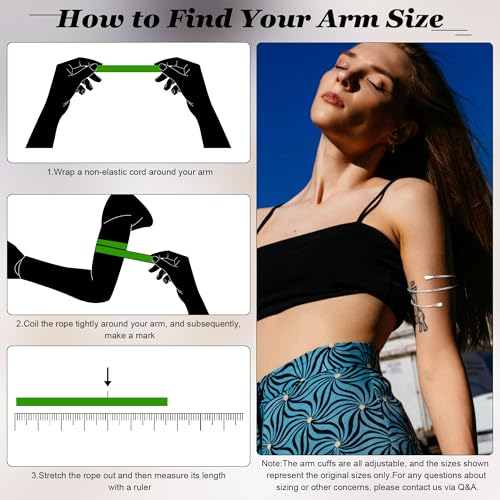 2Pcs Arm Cuff Gold Upper Arm Cuff for Women Adjustable Upper Arm Bracelets Open Irregular Arm Bangle Minimalist Coil Swirl Armlets Armband Jewelry - style: styleB silver
