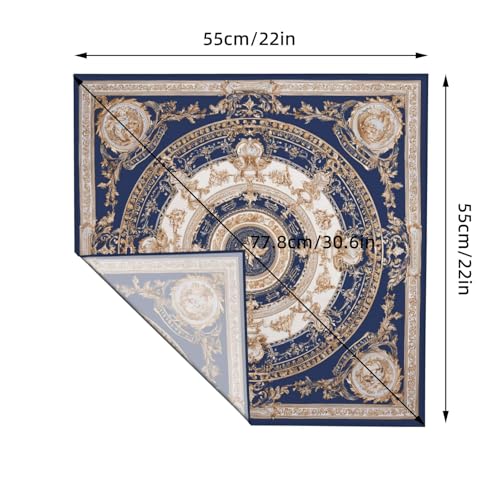 Head Scarf Hair Neck Scarves for Women Fashion Silk Satin Purse Bag Scarfs Handbags Bandana Neckerchief - color: Navy Blue Beige Gold Baroque