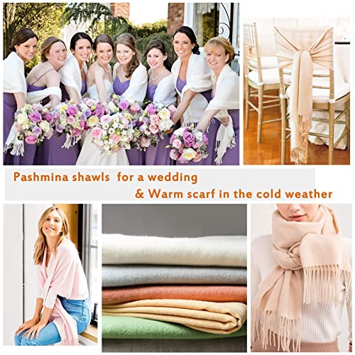 FURTALK Pashmina Shawl Wraps for Women Evening Dresses Blanket Scarves Fashion Scarf Wedding Gifts - color: 11-blush Pink