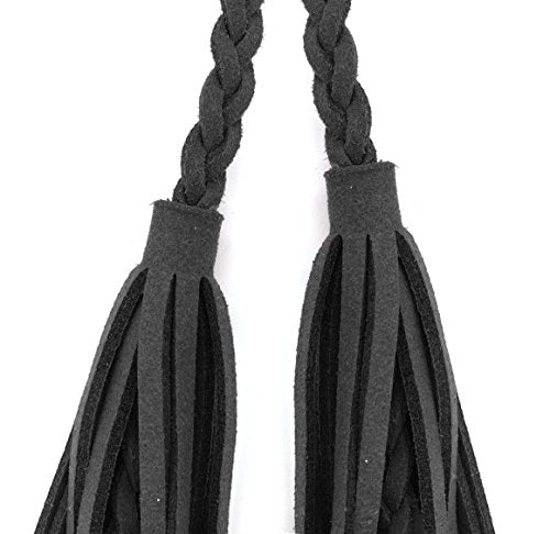 TeeYee Women Girls Multi Colors Braided Waist Tie Belt/Rope/Chain with Tassel Fringe Wrap Cloth Belts for Ladies Dress Pants - color: Black