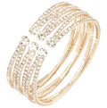 Rhinestone Bracelet for Women MultiLayer Crystal Cuff Bracelet Strand Layered Bracelet - color: Gold 5