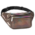 Holographic Fanny Pack Belt bag - Crossbody Waist Bag for Men or Women - Hands-Free, Waterproof Large Bumbag for Hiking, Running, and Travel (Copper Glitter) - color: Copper Glitter