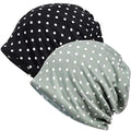 XYIYI Womens Chemo Headwear Hats Cotton Slouchy Beanie Cap Scarf - color: 2pcs Dot Plot-k